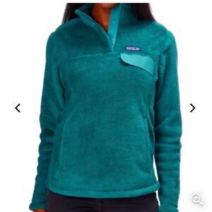 Patagonia  snap polar tech pullover size L womens ,like new condition,color teal